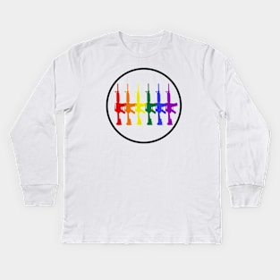 Rainbow Pride Flag Rifles Kids Long Sleeve T-Shirt